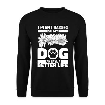 Fisée d’oie Daisy Dog - Sweat-shirt Unisexe - noir - Devant - Alina (178cm) & Michal (187cm)
