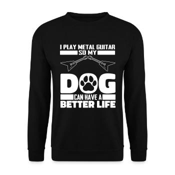 Metal Guitar Rock Guitarist Dog - Unisex Sweatshirt - black - Front - Alina (178cm) & Michal (187cm)