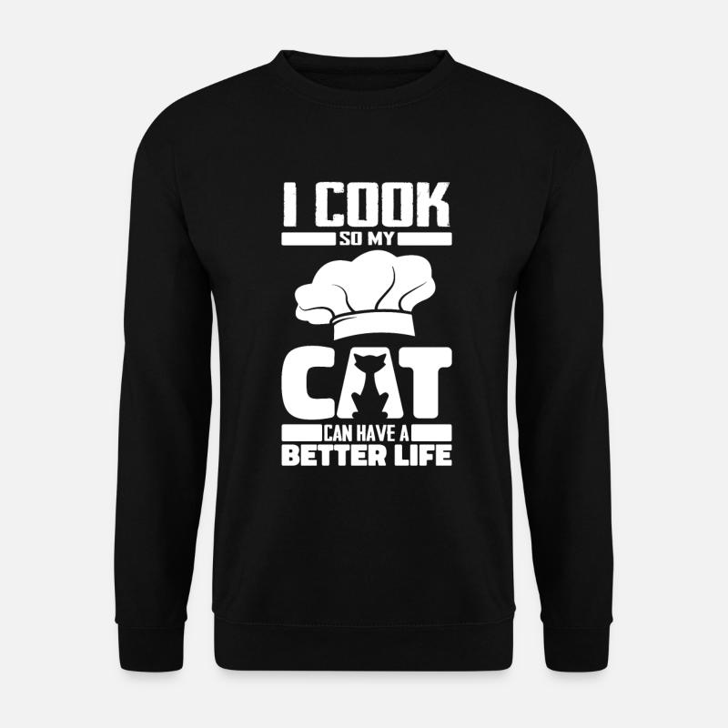 Cook Cooking Cat - Unisex Sweatshirt - black