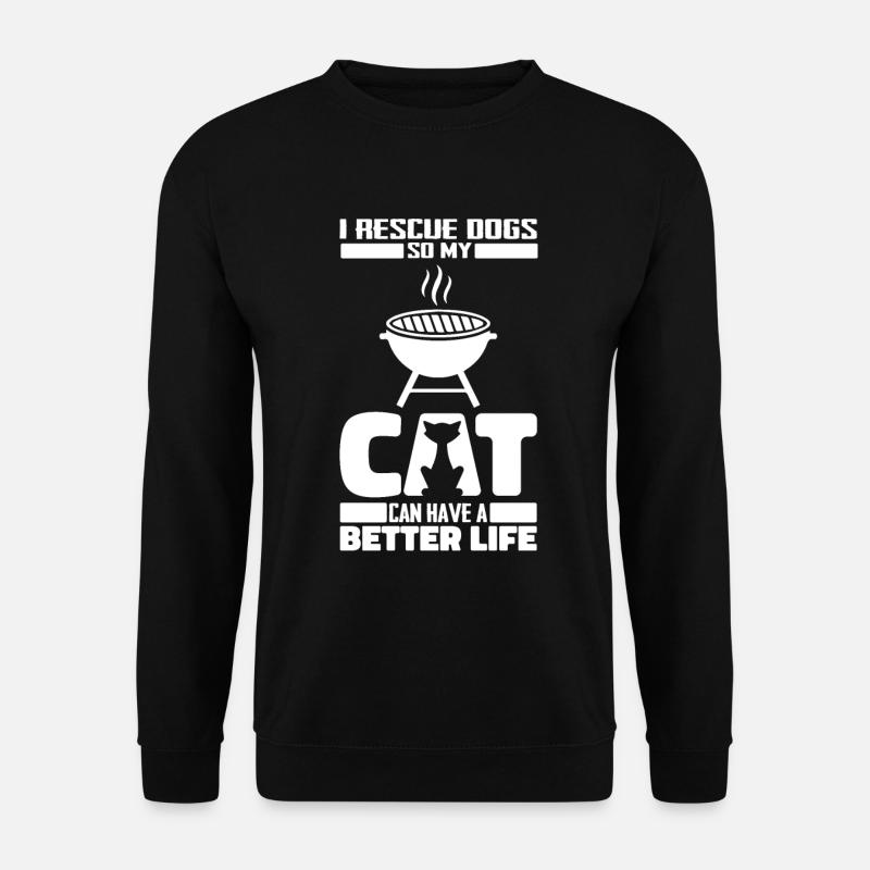 Bbq Grillen Katze - Unisex Pullover - Schwarz