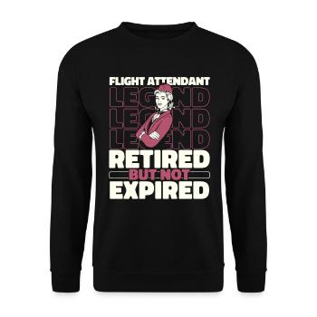 Flugbegleiter Stewardess Im Ruhestand - Unisex Pullover - Schwarz - Vorne - Alina (178cm) & Michal (187cm)