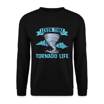 Tornadoes Living That Tornado Life Storm Hunter - Unisex Sweatshirt - black - Front - Alina (178cm) & Michal (187cm)