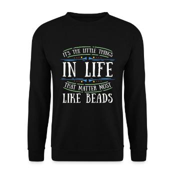 Beading It's The Little Things In Beadwork Beader - Unisex Pullover - Schwarz - Vorne - Alina (178cm) & Michal (187cm)