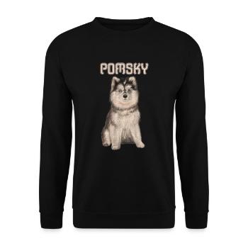 Pomsky Dogs Pomskies Dog Owner Gift - Unisex Sweatshirt - black - Front - Alina (178cm) & Michal (187cm)