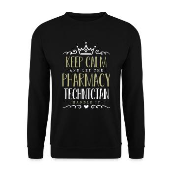 Pharmacy Technician Keep Calm And Let Health Care - Unisex Sweatshirt - black - Front - Alina (178cm) & Michal (187cm)