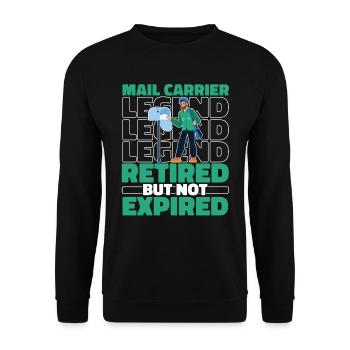 Postman Postman Retired Postman - Unisex Sweatshirt - black - Front - Alina (178cm) & Michal (187cm)