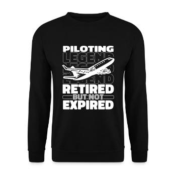 Flugzeug Pilot Im Ruhestand - Unisex Pullover - Schwarz - Vorne - Alina (178cm) & Michal (187cm)