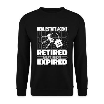 Retired Real Estate Agent - Unisex Sweatshirt - black - Front - Alina (178cm) & Michal (187cm)