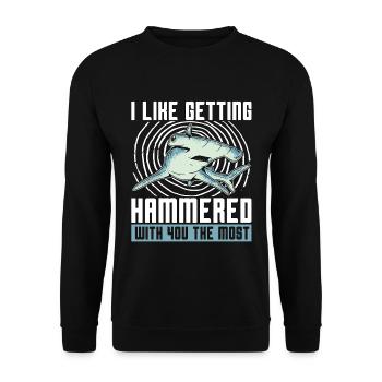 Marine Biology I Like Getting Hammered Underwater - Unisex Sweatshirt - black - Front - Alina (178cm) & Michal (187cm)