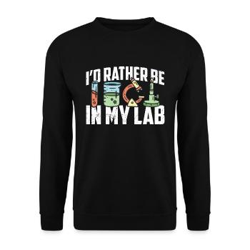 Lab Technician I'd Rather Be In Healthcare Medical - Unisex Sweatshirt - black - Front - Alina (178cm) & Michal (187cm)