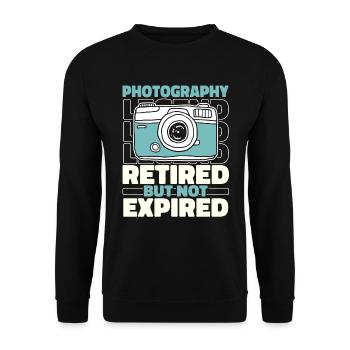 Photographer Photography Retired Camera - Unisex Sweatshirt - black - Front - Alina (178cm) & Michal (187cm)