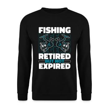 Retired fishing - Unisex Sweatshirt - black - Front - Alina (178cm) & Michal (187cm)