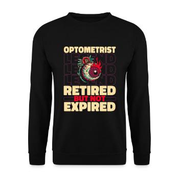 Optician Optician Retired - Unisex Sweatshirt - black - Front - Alina (178cm) & Michal (187cm)