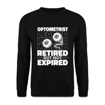 Optician Optician Retired - Unisex Sweatshirt - black - Front - Alina (178cm) & Michal (187cm)
