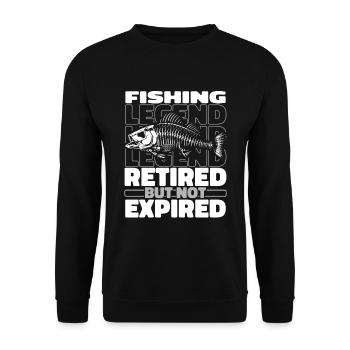 Retired fishing - Unisex Sweatshirt - black - Front - Alina (178cm) & Michal (187cm)