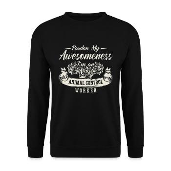 Animal Officer Pardon My Awesomeness Enforcement - Unisex Sweatshirt - black - Front - Alina (178cm) & Michal (187cm)
