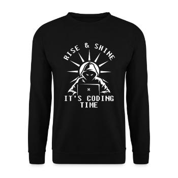 Développeur Coder Programmeur Sunrise - Sweat-shirt Unisexe - noir - Devant - Alina (178cm) & Michal (187cm)