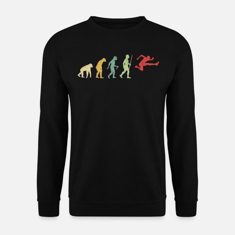 Hürden Mann, die Evolution läuft - Unisex Pullover - Schwarz