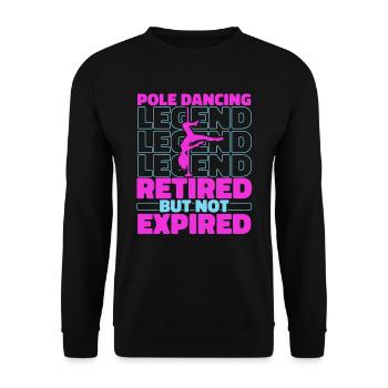 Retired Pole Dancing - Unisex Sweatshirt - black - Front - Alina (178cm) & Michal (187cm)