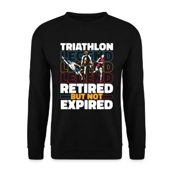 Triathlon Triathlete Retired - Unisex Sweatshirt - black - Front - Alina (178cm) & Michal (187cm)