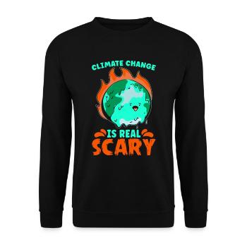 Le changement climatique est une véritable prise de conscience Activiste du climat - Sweat-shirt Unisexe - noir - Devant - Alina (178cm) & Michal (187cm)