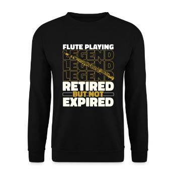Flûtiste Flûte à la retraite - Sweat-shirt Unisexe - noir - Devant - Alina (178cm) & Michal (187cm)