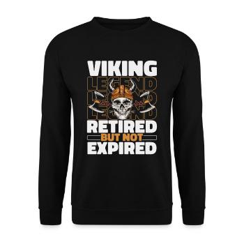 Wikinger Im Ruhestand - Unisex Pullover - Schwarz - Vorne - Alina (178cm) & Michal (187cm)
