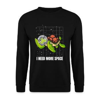 Schildkröte Astronaut I Need More Space - Unisex Pullover - Schwarz - Vorne - Alina (178cm) & Michal (187cm)