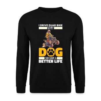 Quad Bike Hund - Unisex Pullover - Schwarz - Vorne - Alina (178cm) & Michal (187cm)