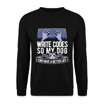 Developer Coder Programmer Cat - Unisex Sweatshirt - black - Front - Alina (178cm) & Michal (187cm)