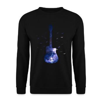 Thunder Natur Gitarre Musikliebhaber - Unisex Pullover - Schwarz - Vorne - Alina (178cm) & Michal (187cm)