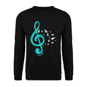 Violin clef Birds Music teacher Musicians - Unisex Sweatshirt - black - Front - Alina (178cm) & Michal (187cm)