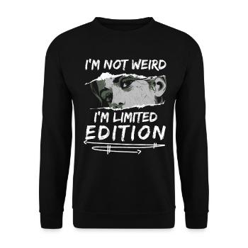 Nicht seltsam Anime Frauen Mädchen Sarkastisch - Unisex Pullover - Schwarz - Vorne - Alina (178cm) & Michal (187cm)