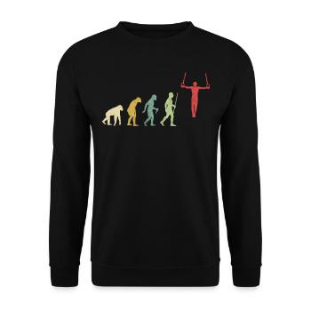 Gymnast Still Rings Athlete Evolution - Unisex Sweatshirt - black - Front - Alina (178cm) & Michal (187cm)
