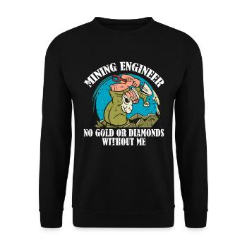 Ingenieur Lustig Bergbauingenieur - Unisex Pullover - Schwarz - Vorne - Alina (178cm) & Michal (187cm)