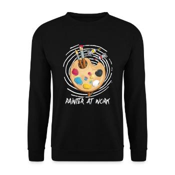 Painter Varnisher Art Palette - Unisex Sweatshirt - black - Front - Alina (178cm) & Michal (187cm)