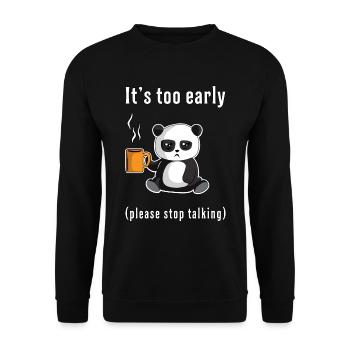 Panda Panda Bear Bear Cute Big Animal Gift Idea - Unisex Sweatshirt - black - Front - Alina (178cm) & Michal (187cm)