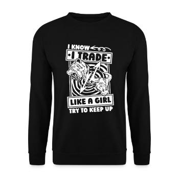 Day Trading Day Trader Humour - Sweat-shirt Unisexe - noir - Devant - Alina (178cm) & Michal (187cm)