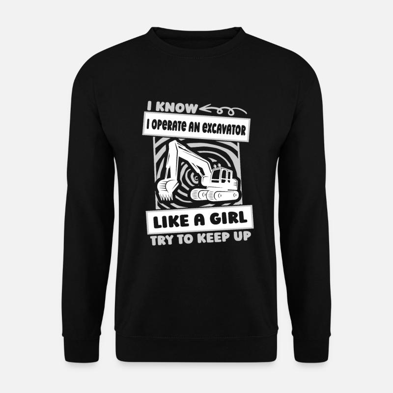 Excavator driver Lustig - Unisex Sweatshirt - black