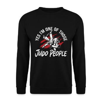 Judo People Fighter Karaté Sports de combat Entraînement - Sweat-shirt Unisexe - noir - Devant - Alina (178cm) & Michal (187cm)