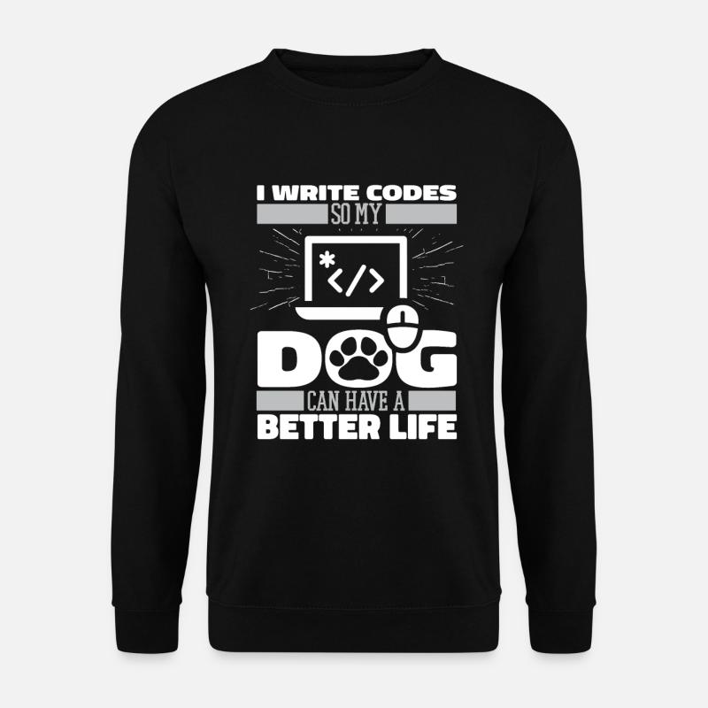 Entwickler Coder Programmierer Hund - Unisex Pullover - Schwarz