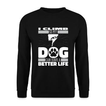 Chien d’escalade - Sweat-shirt Unisexe - noir - Devant - Alina (178cm) & Michal (187cm)