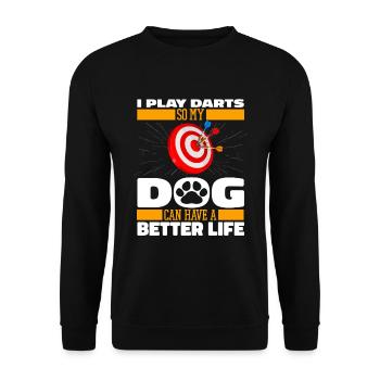 Darts Darts Player Dog - Unisex Sweatshirt - black - Front - Alina (178cm) & Michal (187cm)