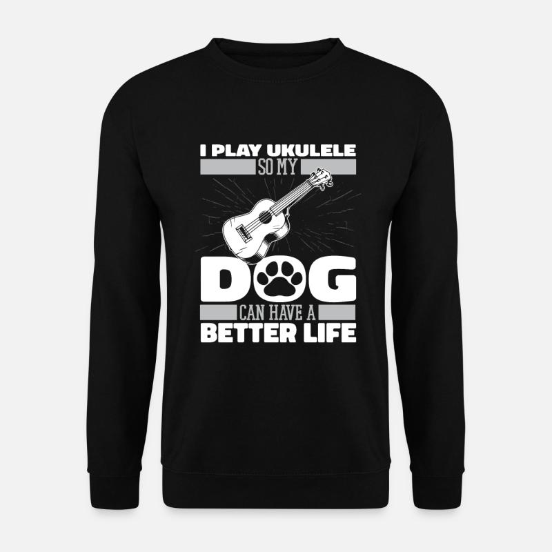 Chien ukulélé - Sweat-shirt Unisexe - noir