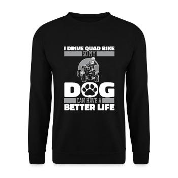 Quad Bike Hund - Unisex Pullover - Schwarz - Vorne - Alina (178cm) & Michal (187cm)