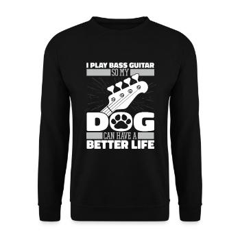 Bassist Bass Guitar Basser Dog - Unisex Sweatshirt - black - Front - Alina (178cm) & Michal (187cm)