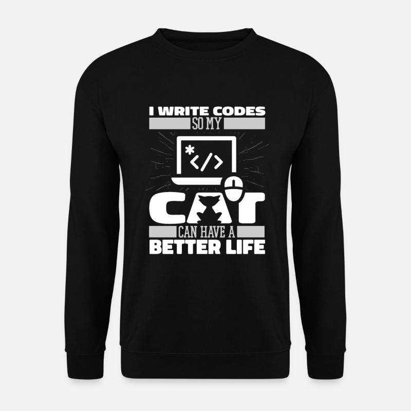 Developer Coder Programmer Cat - Unisex Sweatshirt - black