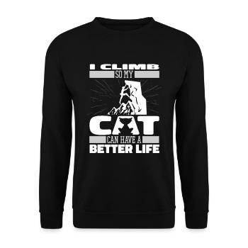 Grimpeur grimpeur chat - Sweat-shirt Unisexe - noir - Devant - Alina (178cm) & Michal (187cm)