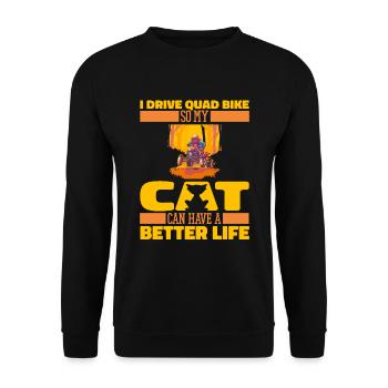 Quad Bike Cat - Sweat-shirt Unisexe - noir - Devant - Alina (178cm) & Michal (187cm)