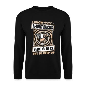 Duck Hunting Duck Hunt Funny - Unisex Sweatshirt - black - Front - Alina (178cm) & Michal (187cm)